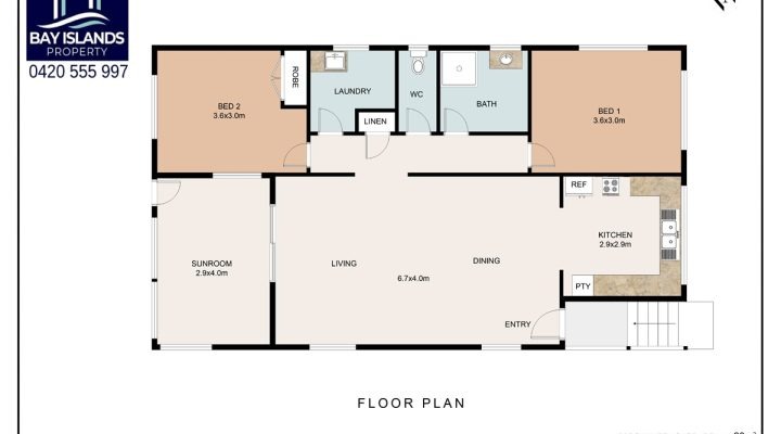 Two-Bedroom + Sunroom in a Perfect Location floorplan 1