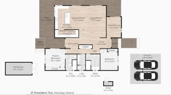 Modern Balinese Retreat with Amazing Water Views floorplan 1